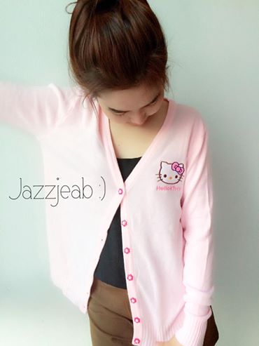 เสื้อกันหนาวคิดตี้ สีชมพูอ่อน