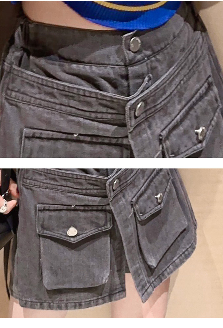 ชุดเต้น ชุดแดนซ์ ชุดลำลองเสื้อเอวลอยแขนสั้น+กางเกงกระโปรงยีนส์