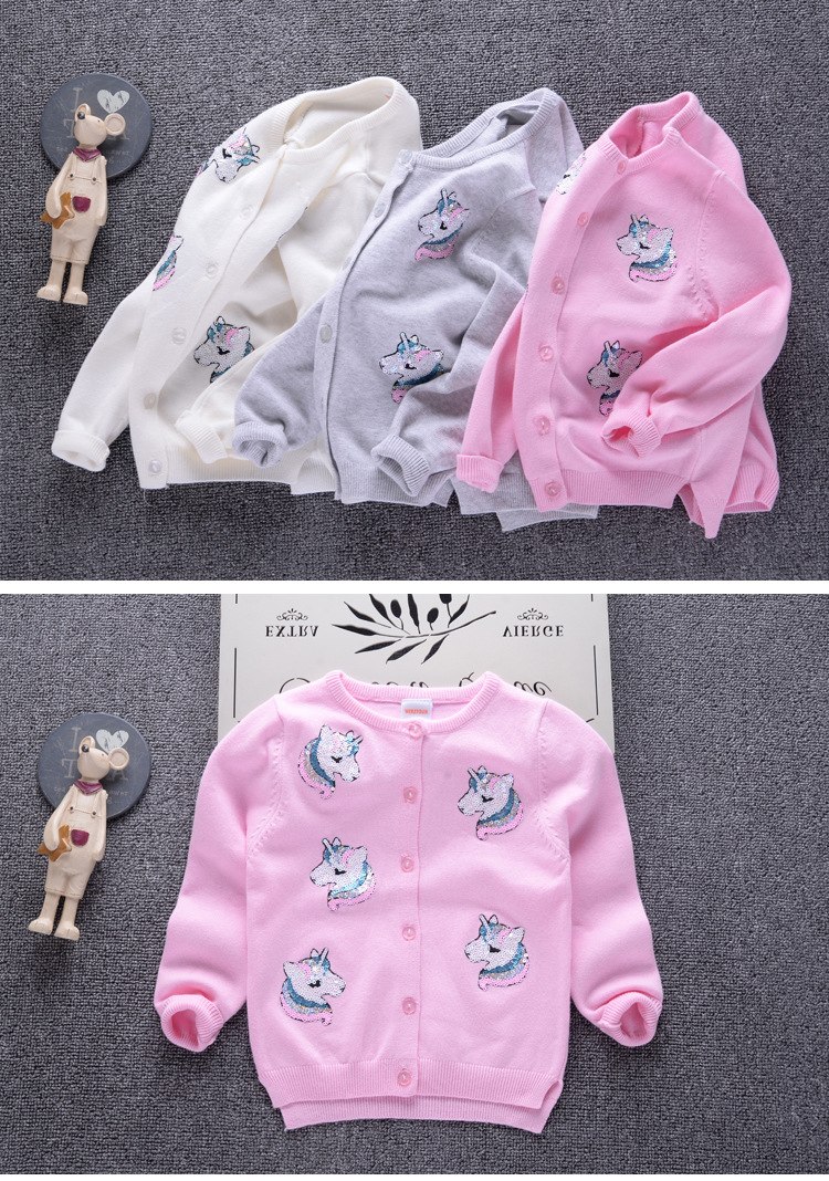 พร้อมส่ง ชุดกันหนาวเด็ก : เสื้อกันหนาว ไหมพรม ยูนิคอน