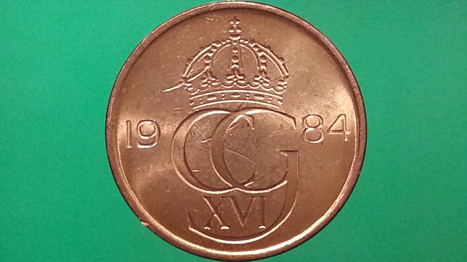 เหรียญ เงินตรา ประเทศ สวีเดน Ore 1984