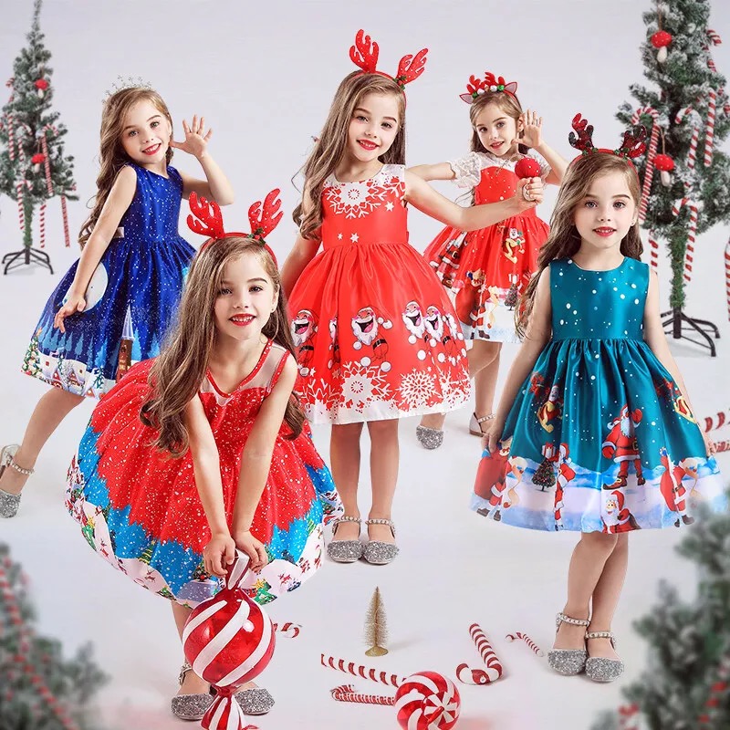 พร้อมส่ง ชุดเดรส คริสต์มาส ทรง แขนกุด