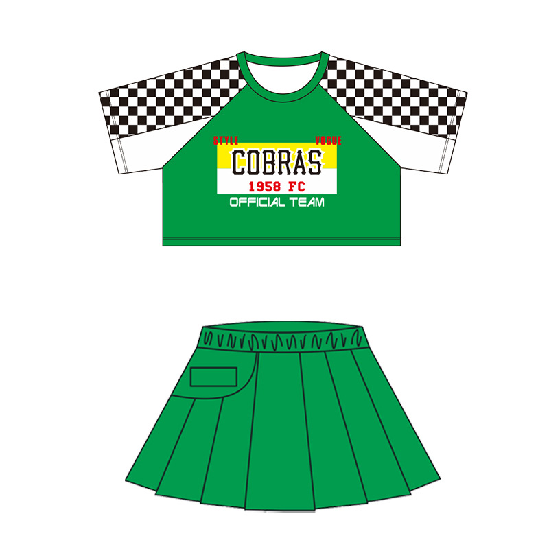 ชุดเต้น Coverdance เซ็ตชายหญิงลาย หมากรุก เขียวม่วง