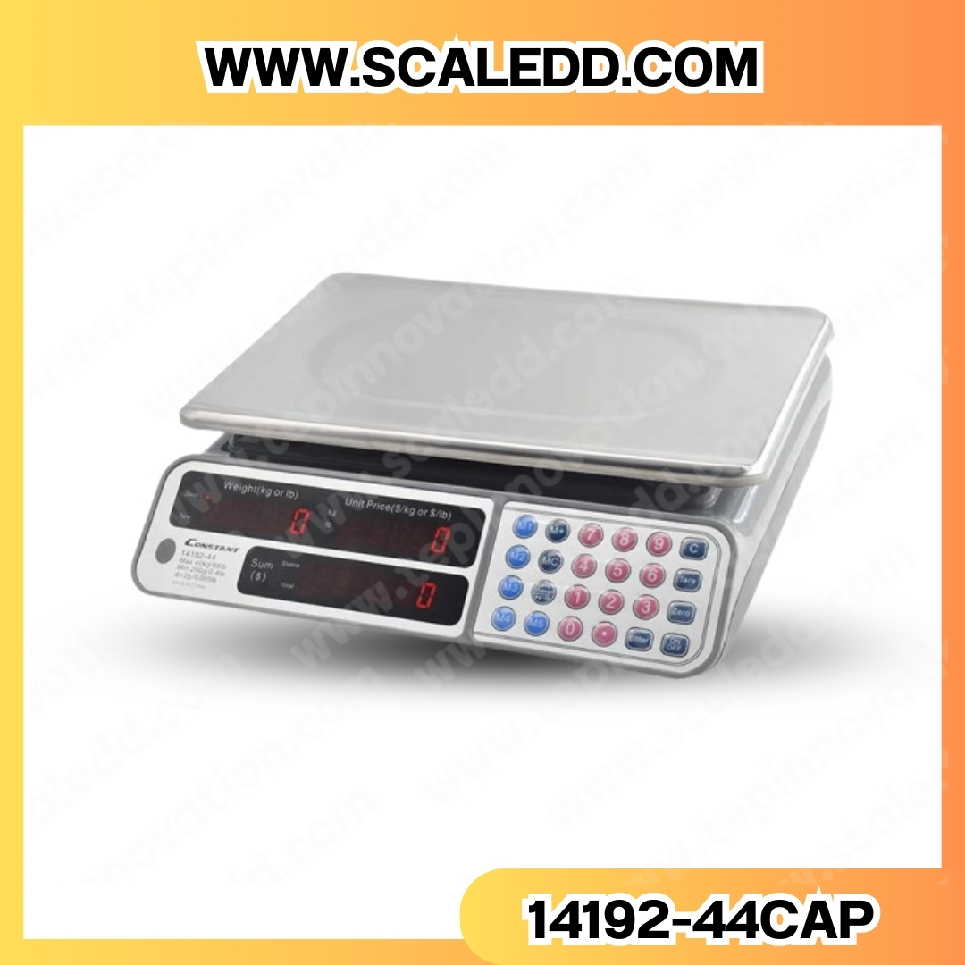 เครื่องชั่งดิจิตอลแบบตั้งโต๊ะ พิกัดน้ำหนัก 40kg. ค่าละเอียน 2g. รุ่น 14192-44CAP (เครื่องชั่งผ่านตรวจรับรองจากสำนักชั่งตวงวัด)
