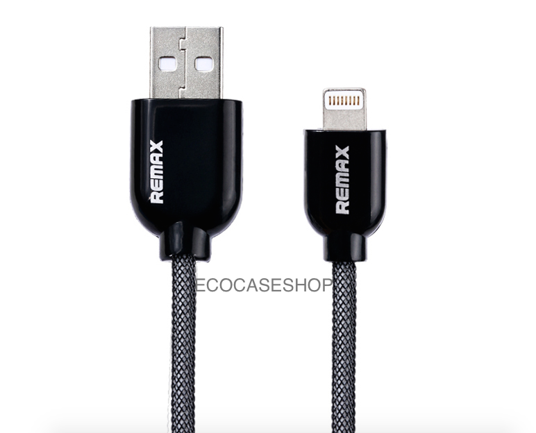 สายชาร์จ iPhone5/6 remax แท้ สายถัก super cable series สีดำ