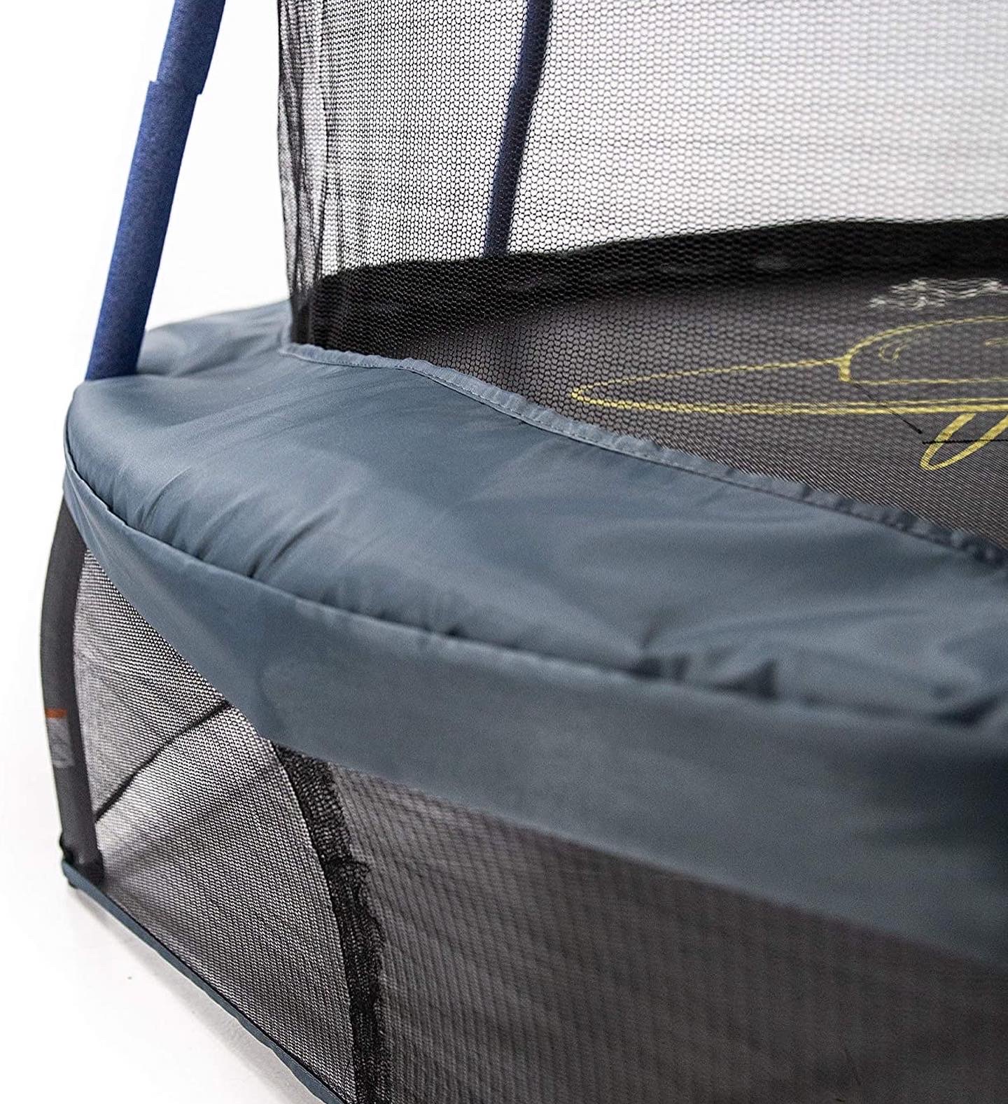 แทรมโพลีน Skywalker Trampolines 60-Inch Bounce-N-Learn Trampoline, with Enclosure and Sound, Dark Blue/Grey with Spaceship ขนาด 60 นิ้ว ลายยานอวกาศ