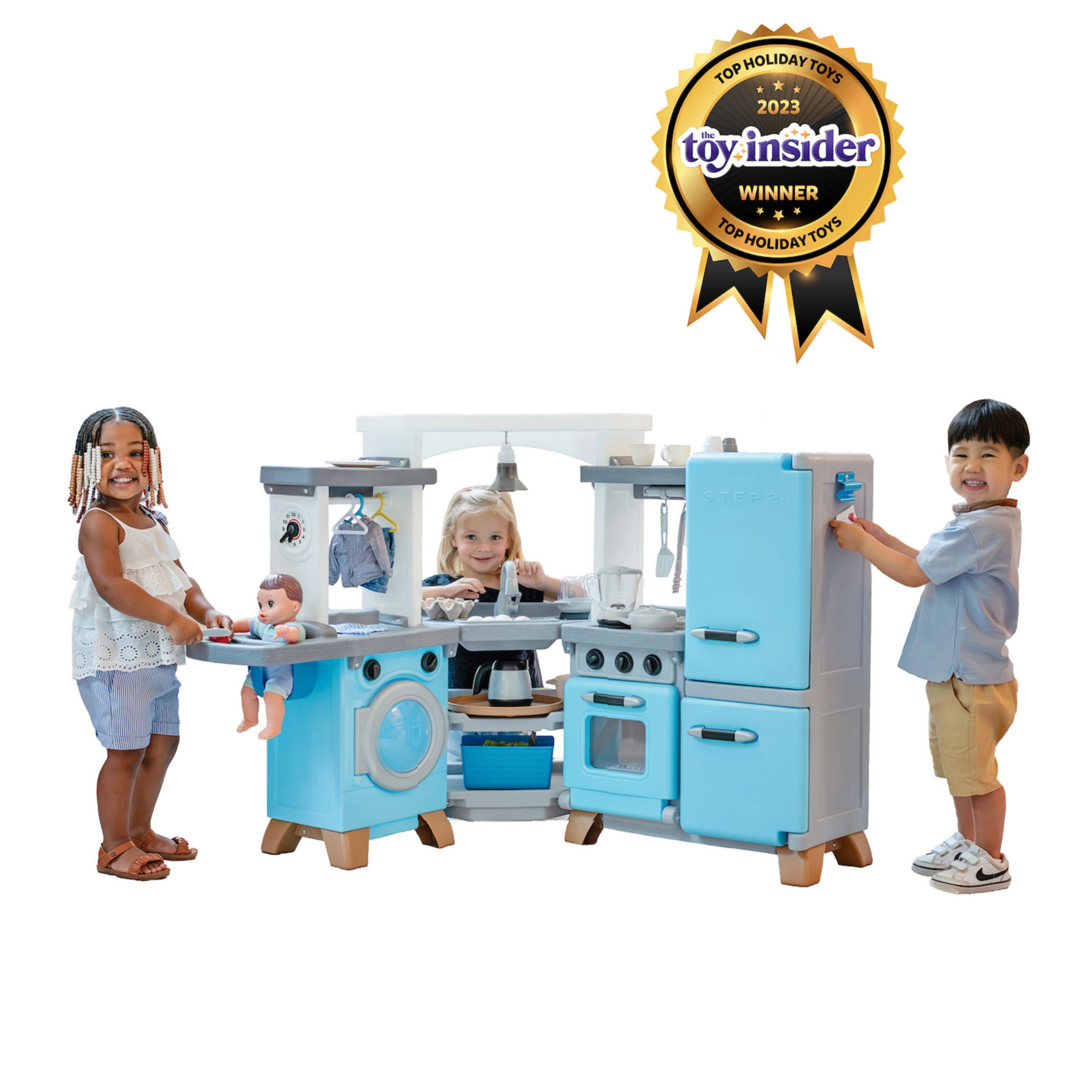 ชุด 2 in 1 มีทั้งครัวและที่เลี้ยงน้องในชุดเดียว Step2 Cook and Care Corner Plastic Kitchen and Kids Nursery Toy