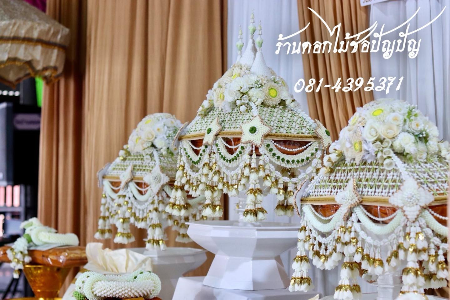 เครื่องบริวาลงานทอดกฐินครบชุด ตกแต่งทุกชิ้นอย่างสวยงาม