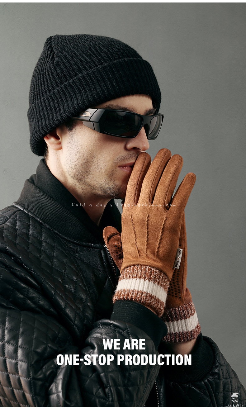 ถุงมือชายนิ้วสอดรุ่นหนา มี 3 สี