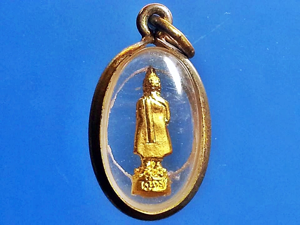 พระพุทธ ปางรำพึง เลี่ยมทองแดงชุบไมครอน