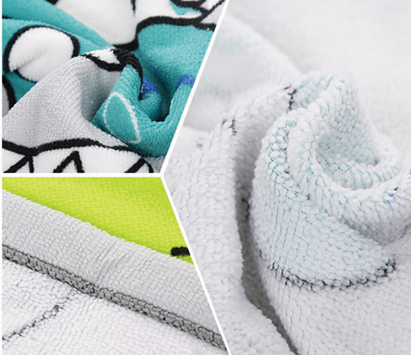 ผ้าคลุมว่ายน้ำ เรียนว่ายน้ำ แบบผ้าขนหนู สวมหัว ลายเด็กหญิง**พร้อมส่ง