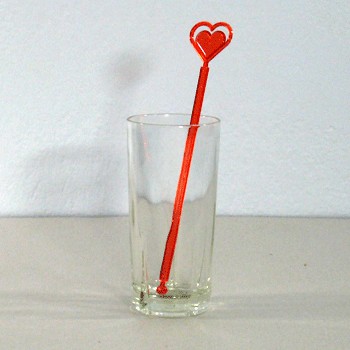 ไม้คนเหล้าสีใส รูปหัวใจ