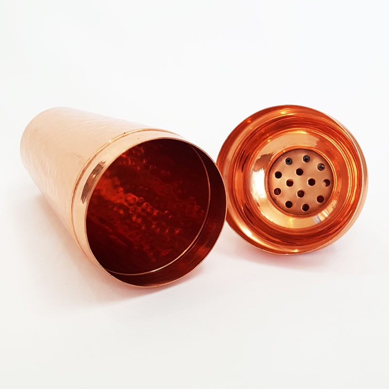 เชคเกอร์ทองแดง 750 มล. ลายค้อนทุบ ( Hammered Copper Shaker 100% Pure Copper )