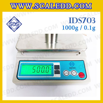 เครื่องชั่งดิจิตอล พิกัด 1000g x 0.1g เครื่องชั่งน้ำหนัก1000กรัม เครื่องชั่งดิจิตอล1000กรัม ตาชั่ง1000 กรัม ยี่ห้อ SDS รุ่น IDS703