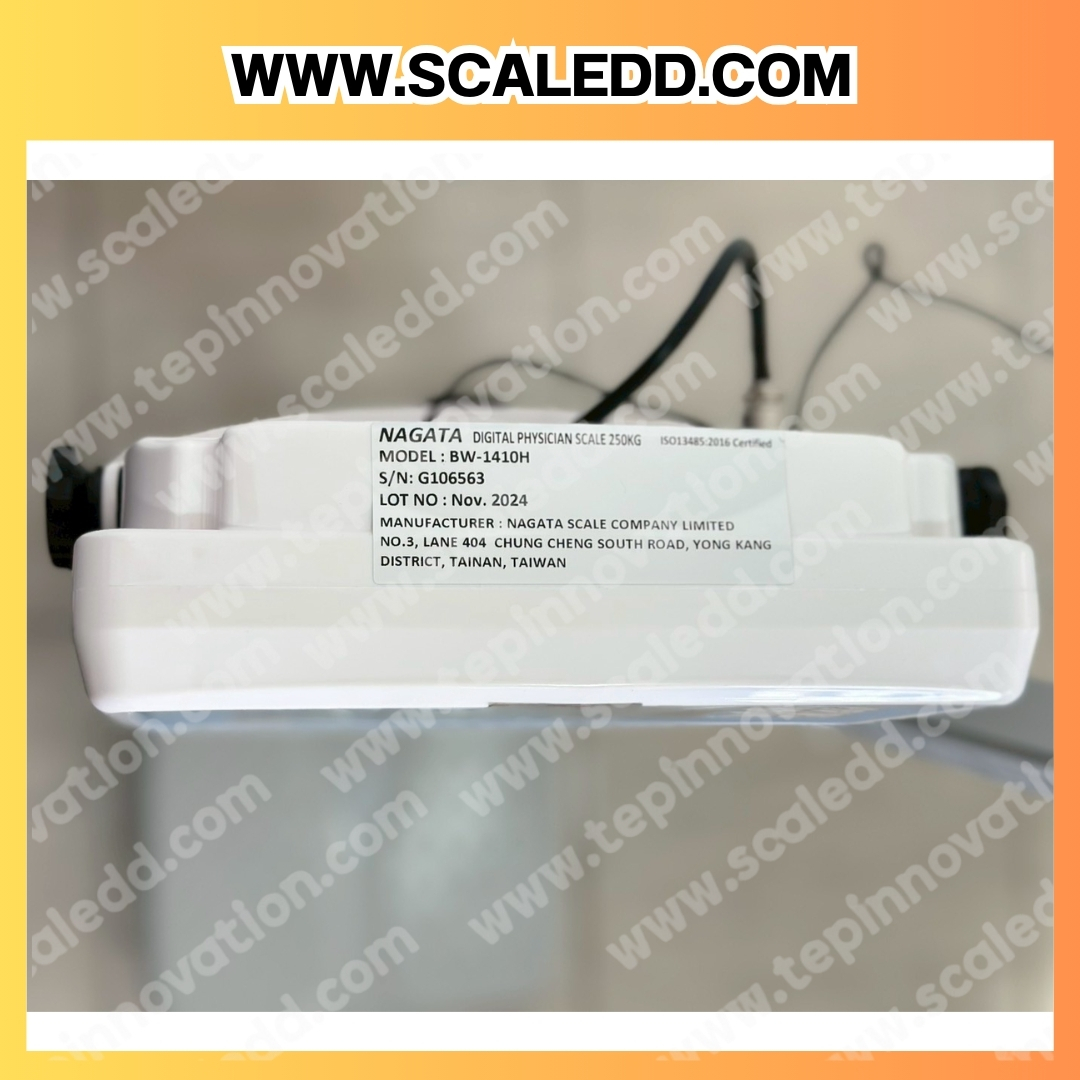 เครื่องชั่งน้ำหนักคน เครื่องชั่งน้ำหนักบุคคล พร้อมวัดส่วนสูง และคำนวณค่า BMI ชั่งได้ 250kg ความละเอียด 100g วัดส่วนสูงได้210cm ยี่ห้อ NAGATA BW-1410H