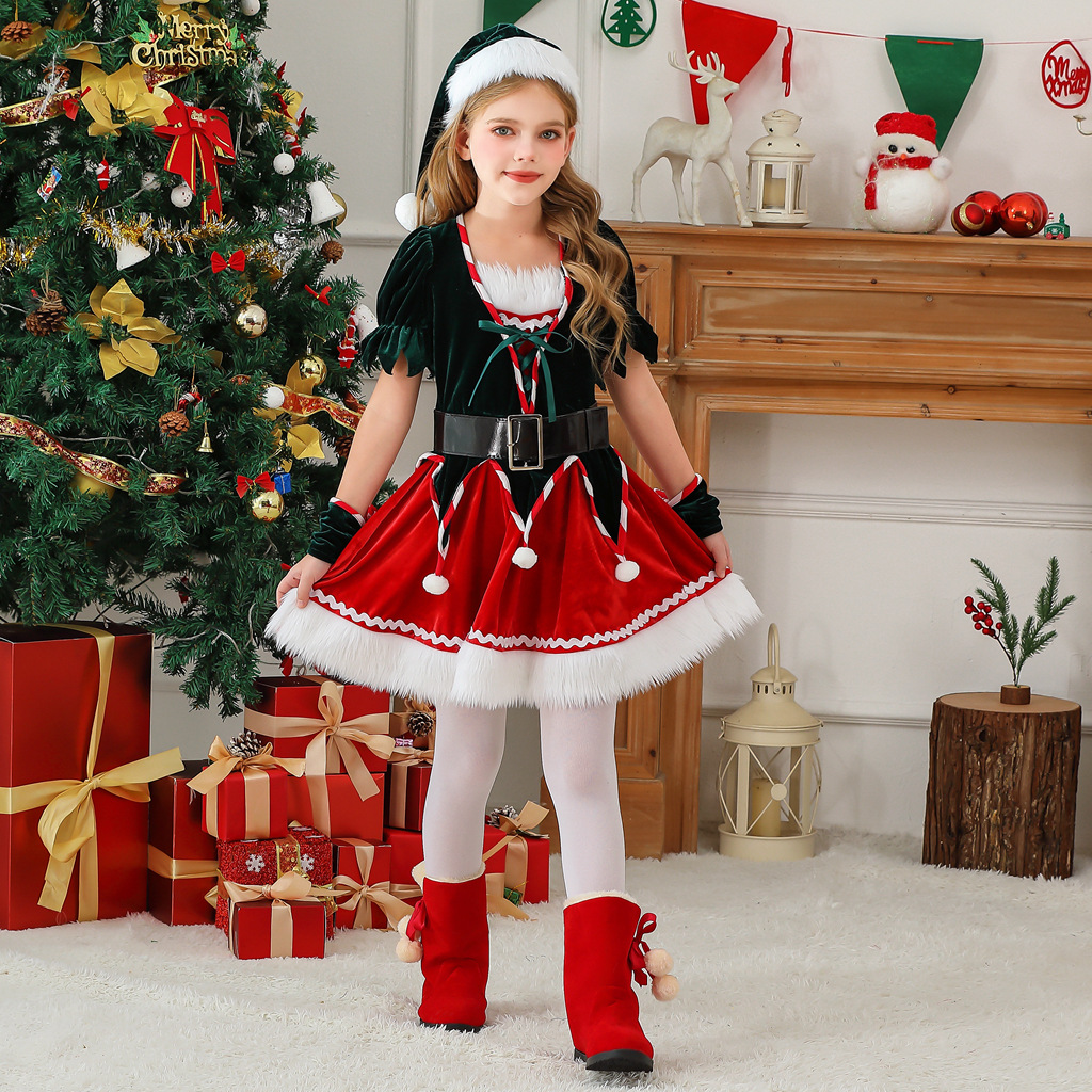 พร้อมส่ง ชุดคริสต์มาส เด็กชาย เด็กหญิงชุดซานตี้ ซานต้า