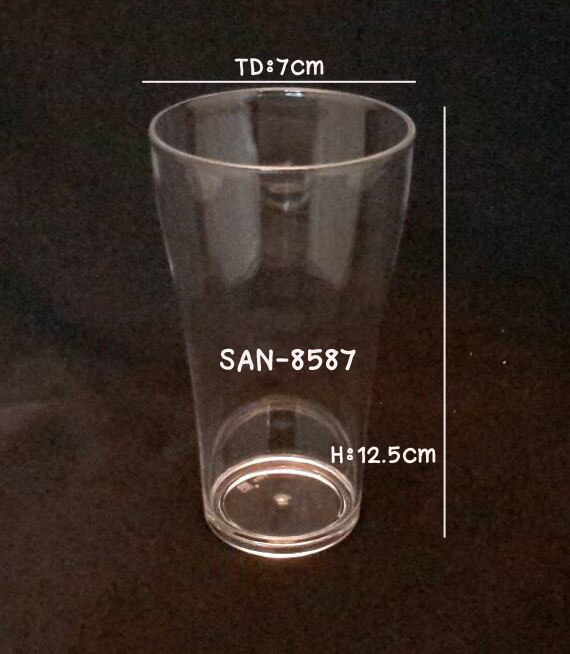 แก้วน้ำพลาสติกริมสระน้ำ Glass plastic poolsid.(Conical tumbler) SAN-8587