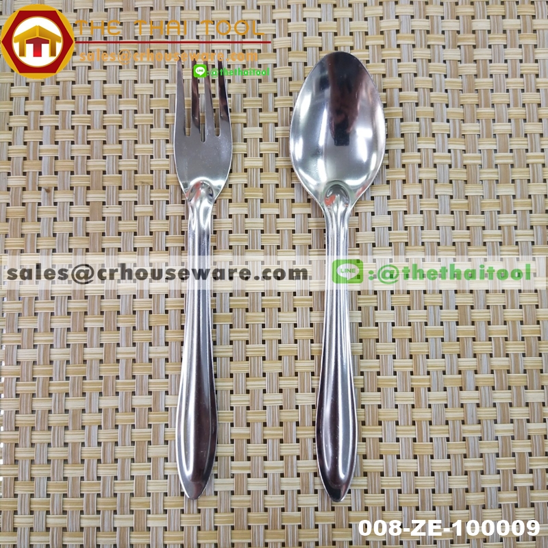 ช้อน-ส้อม ลายหยดน้ำ ตราหัวม้าลาย 008-ZE-100009 (1โหล/12คู่)