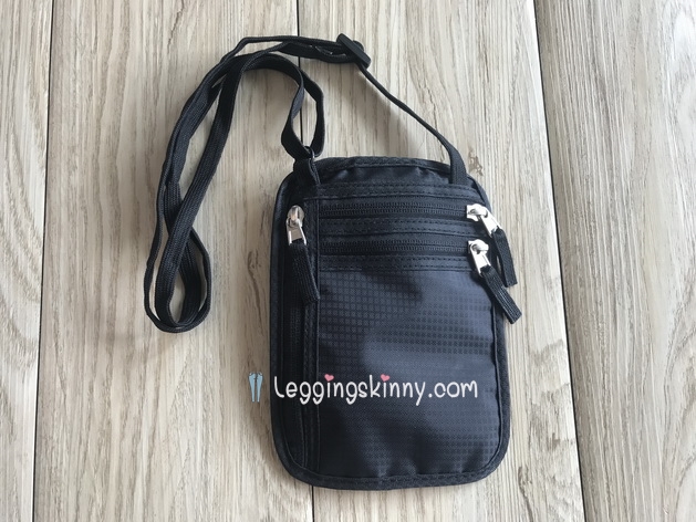 กระเป๋าซ่อนของแบบห้อยคอ RFID Blocking สีดำ