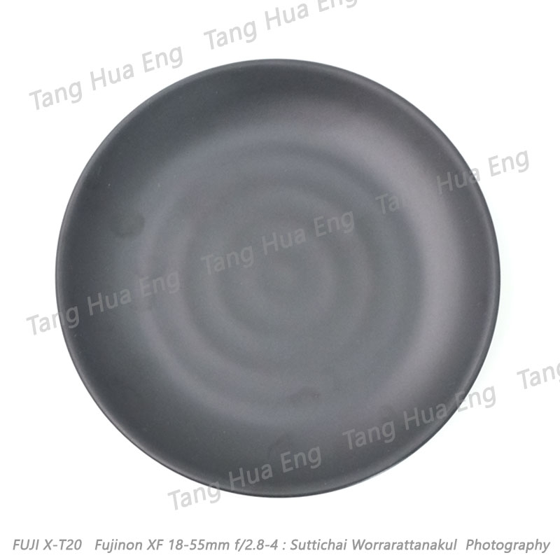 จานทรงตื้น 8 นิ้ว เมลามีน สีดำ P3213-8 Jade-line