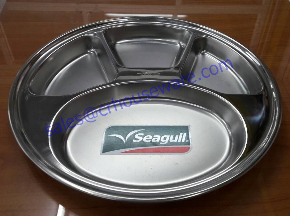 ถาดหลุมสแตนเลส 28 cm. ขนาด 4 ช่อง ตรานกนางนวล