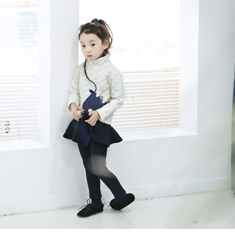 เลกกิ้งกระโปรงบุขนกันหนาวเด็ก มี 3 สี