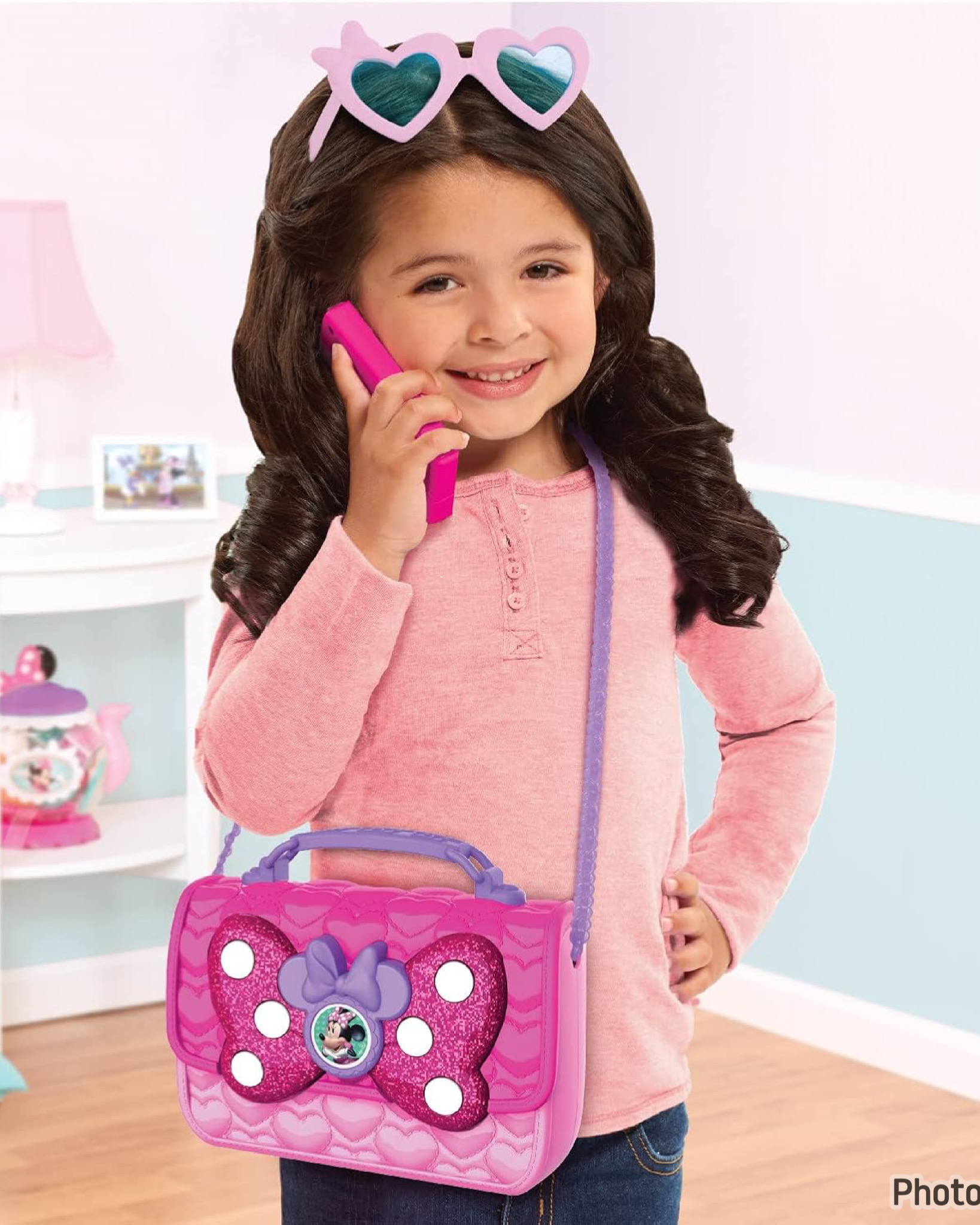 กระเป๋า Minnie Mouse Bowfabulous Bag Set, Disney Jr, 7 Piece Pretend Play Bag Set