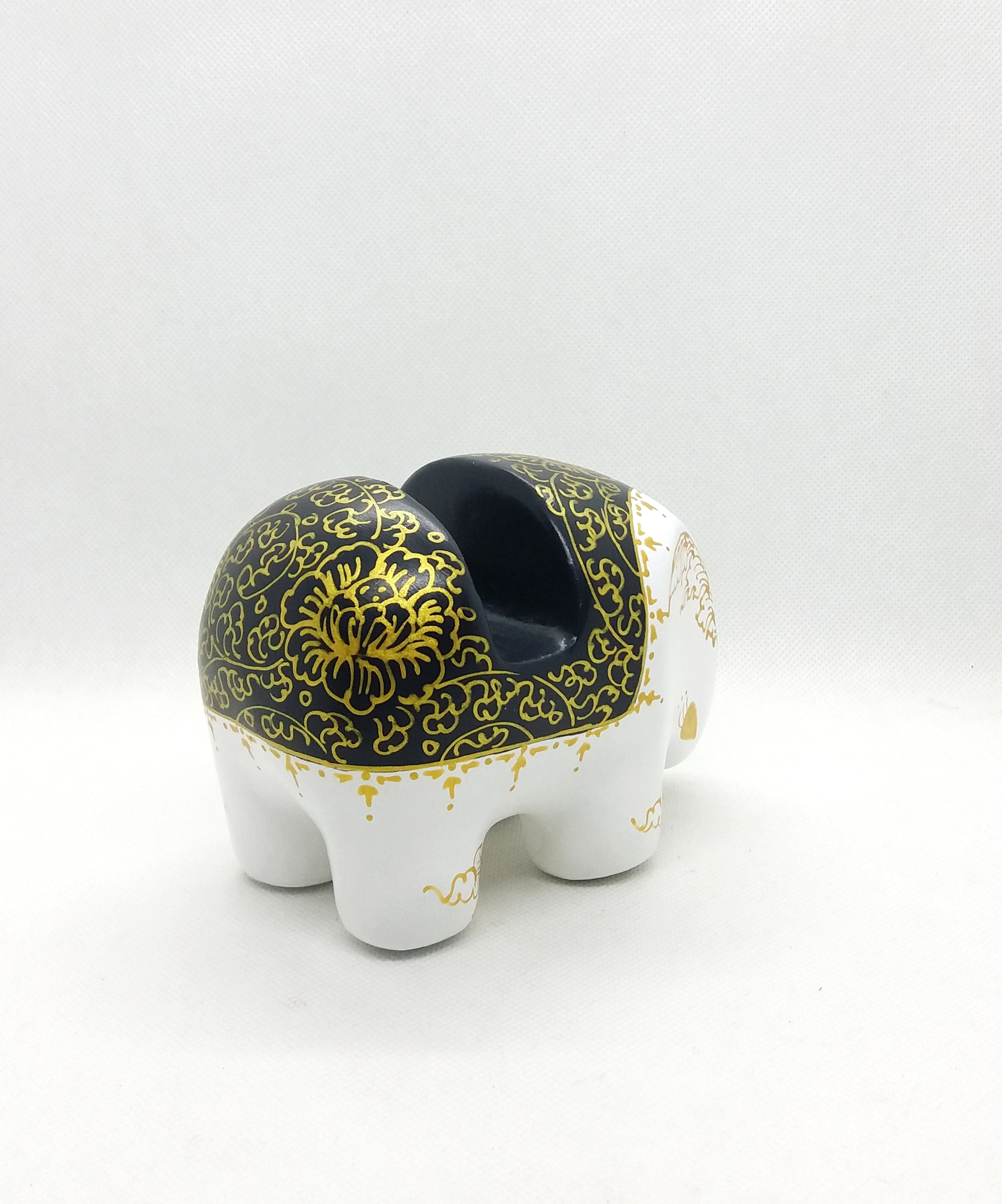 ช้างวางนามบัตรและมือถือ Size S สีขาวดำ