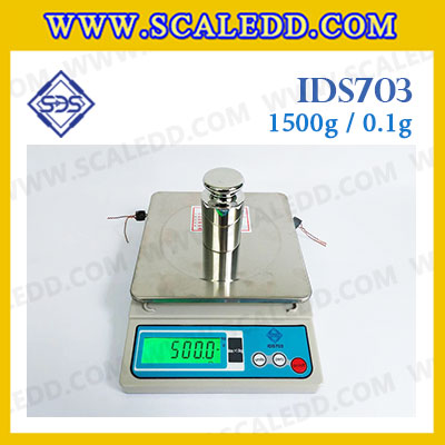 เครื่องชั่งดิจิตอล พิกัด 1500g x 0.1g เครื่องชั่งน้ำหนัก1500กรัม เครื่องชั่งดิจิตอล1500กรัม ตาชั่ง1500 กรัม ยี่ห้อ SDS รุ่น IDS703