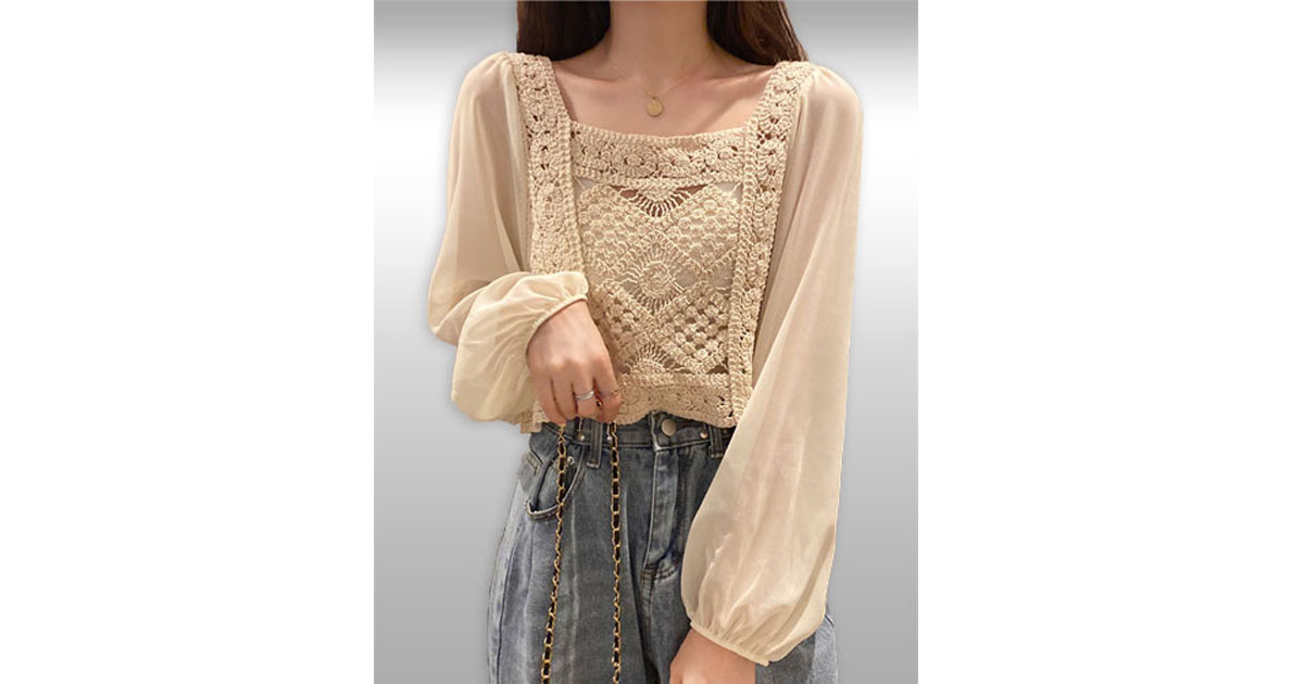 เสื้อครอปแฟชั่นสวยหวานสไตล์เกาหลี รหัส2366