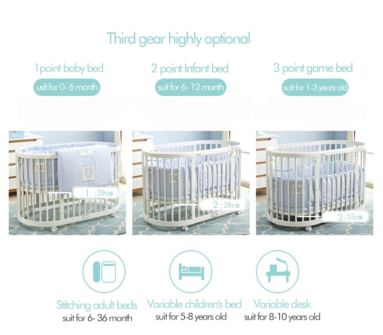TP21506 เตียงไม้สีขาว Modern Classic OVAL Crib Ivory White (round bed) ดีไซน์สวย WD31