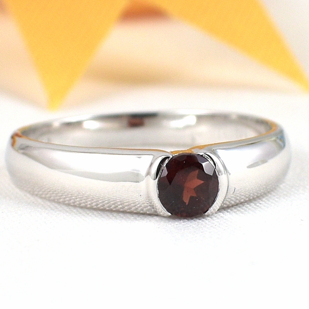 แหวนเงินแท้ราคาถูกชุบทองคำขาว โกเมนแท้ 0.35 กะรัต งานประณีตสวยงาม สั่งผลิตค่ะ