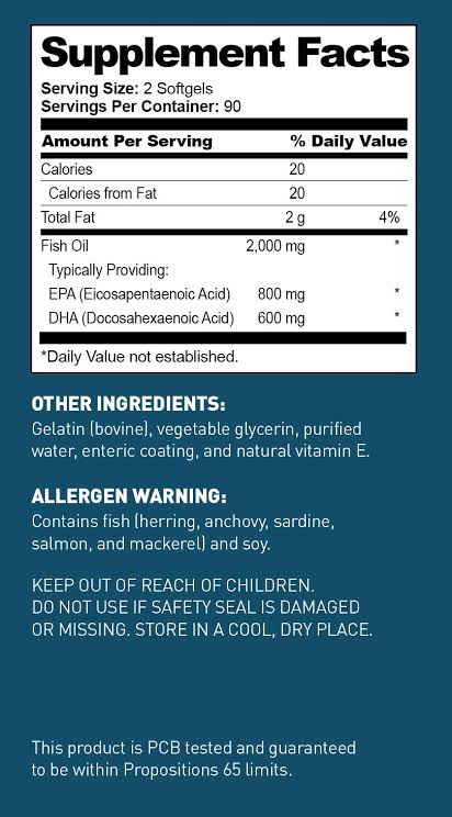 **พร้อมส่ง**ฉลากใหม่ Dr.Tobias Omega 3 Fish Oil Triple Strength 180 Caps 2,000 mg น้ำมันปลา(Fish Oil)ยอดขายอันดับ 1 ของอเมริกา