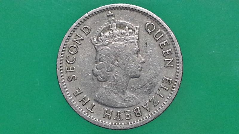 เหรียญ เงินตรา ประเทศ มาลายา และ บริติช บอร์เนียว Cents 1961 KN