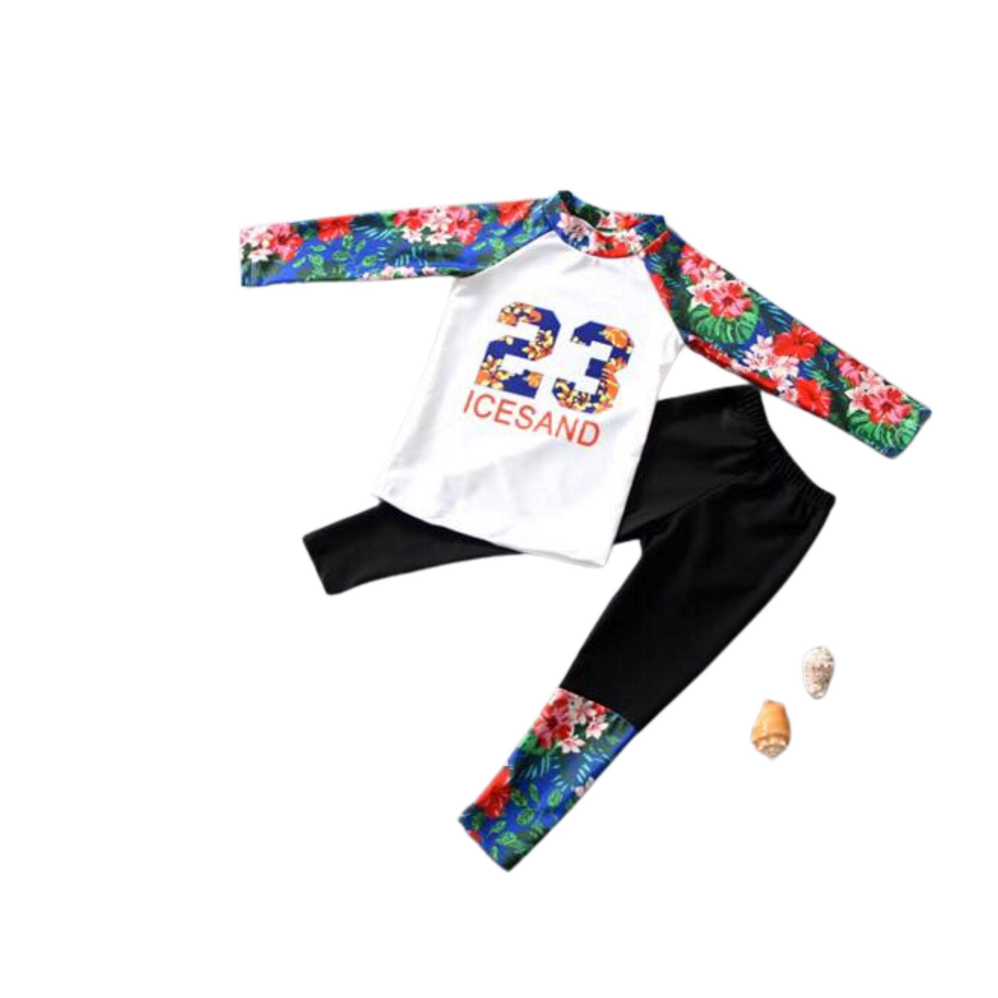 **พร้อมส่ง ชุดว่ายน้ำ สำหรับเด็ก เซ็ตเสื้อ 2 ชิ้น กระโปรง/กางเกง