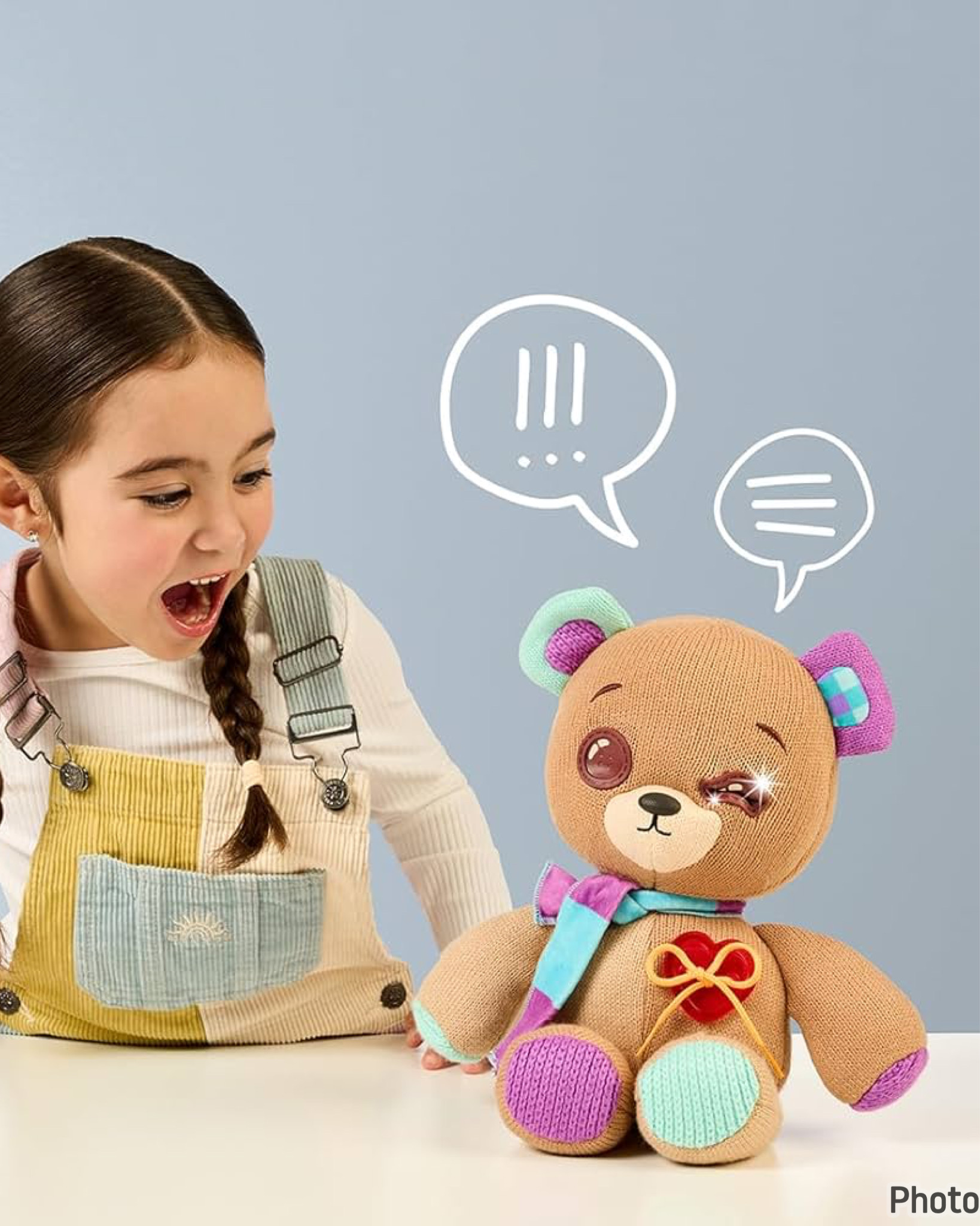 ตุ๊กตาหมี Thready Bear, Interactive 14“ Plush Teddy Bear, 70+ Expressions & Reaction