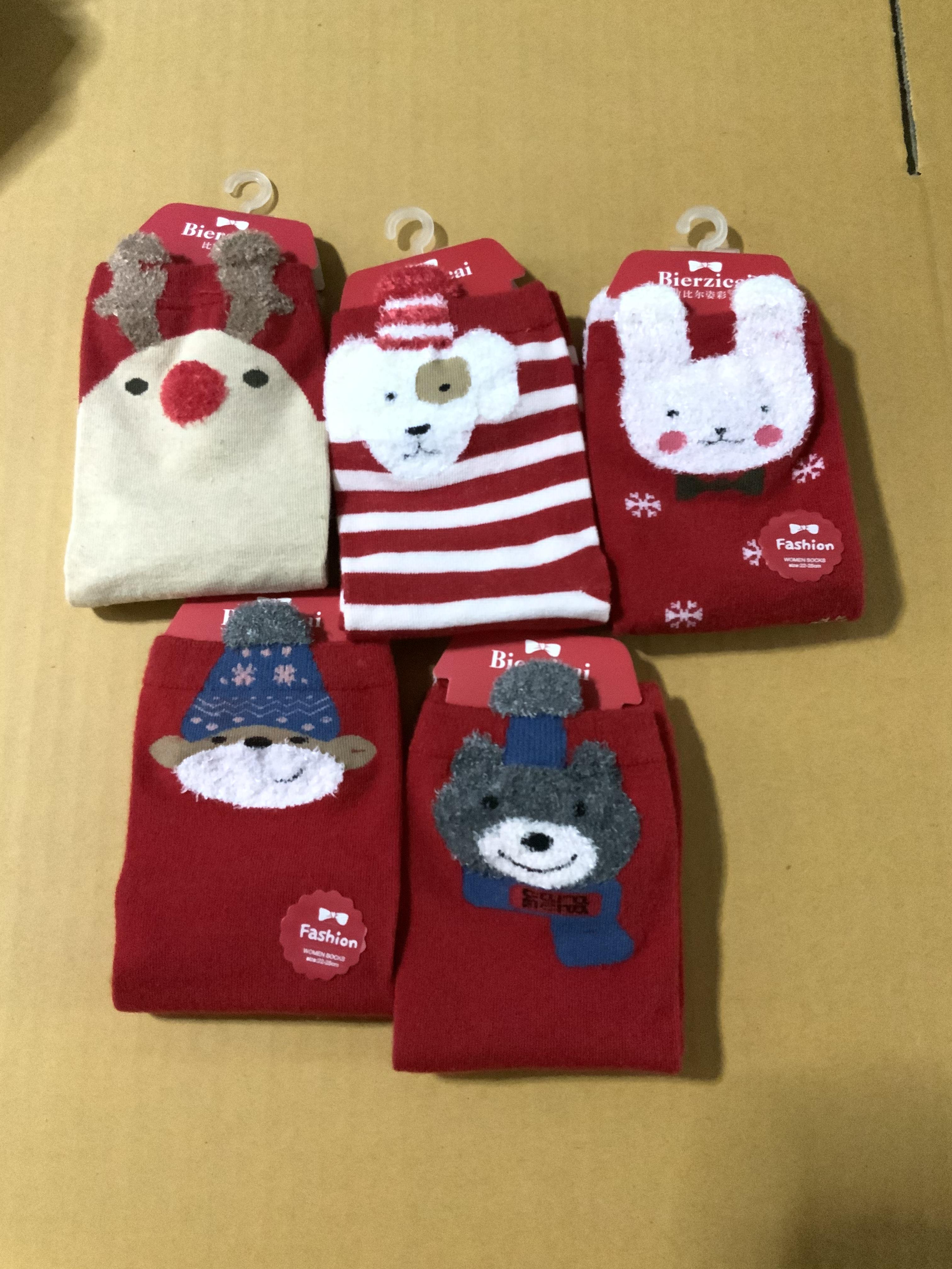 Fถุงเท้าเด็ก ลายคริสมาสต์