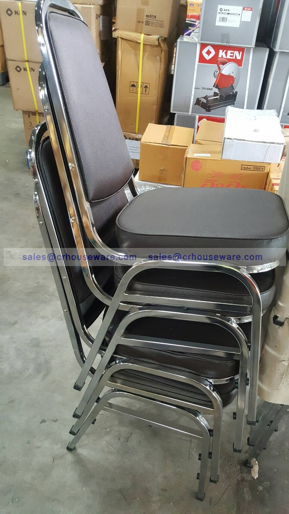 เก้าอี้จัดเลี้ยง-ขาโครเมียม,ขาดำ เพิ่มที่คาด 017-CM-001-T