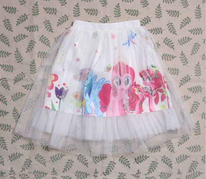 กระโปรง ลายการ์ตูน โพนี่ ยูนิคอน เจ้าหญิง ผ้าลูกไม้ ชีฟอง
