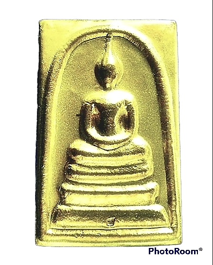 พระสมเด็จ รุ่นอัญเชิญพระคาถาชินบัญชร เนื้อชุบทองพ่นทราย วัดมกุฎกษัตริยาราม ปี 2548