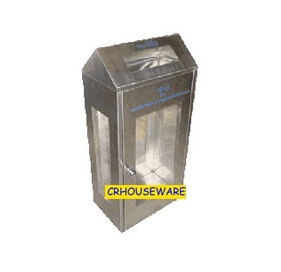 ถังขยะสแตนเลสใสมองเห็นด้านใน 001-UC-194 Stainless trash bin clear. 001-UC-194