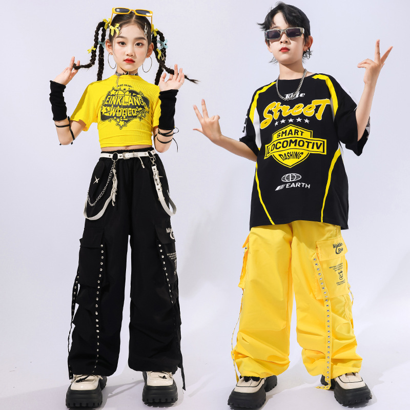 พร้อมส่ง ชุดเต้น เซ็ตชายหญิง เสื้อแขนสั้น+กางเกงขายาวสายรัด