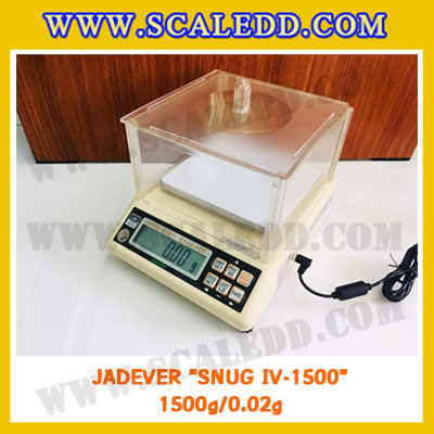 เครื่องชั่งดิจิตอลทศนิยม 2 ตำแหน่ง 1500g x 0.02g เครื่องชั่งน้ำหนักดิจิตอล1500กรัม เครื่องชั่งน้ำหนัก1500g เครื่องชั่งละเอียดสูง ตาชั่งละเอียดสูง1500กรัม พิกัดน้ำหนัก 1500g ความละเอียด0.02g ยี่ห้อ JADEVER รุ่น SNUG IV-1500