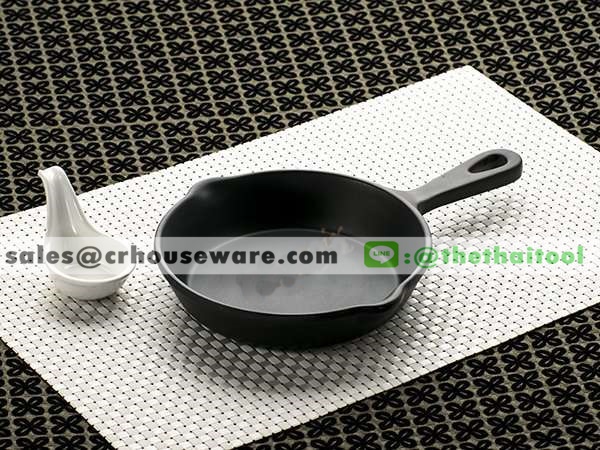 กระทะเสิร์ฟอาหารเมลามีน สีดำ 11 นิ้ว 017-PX-F176311