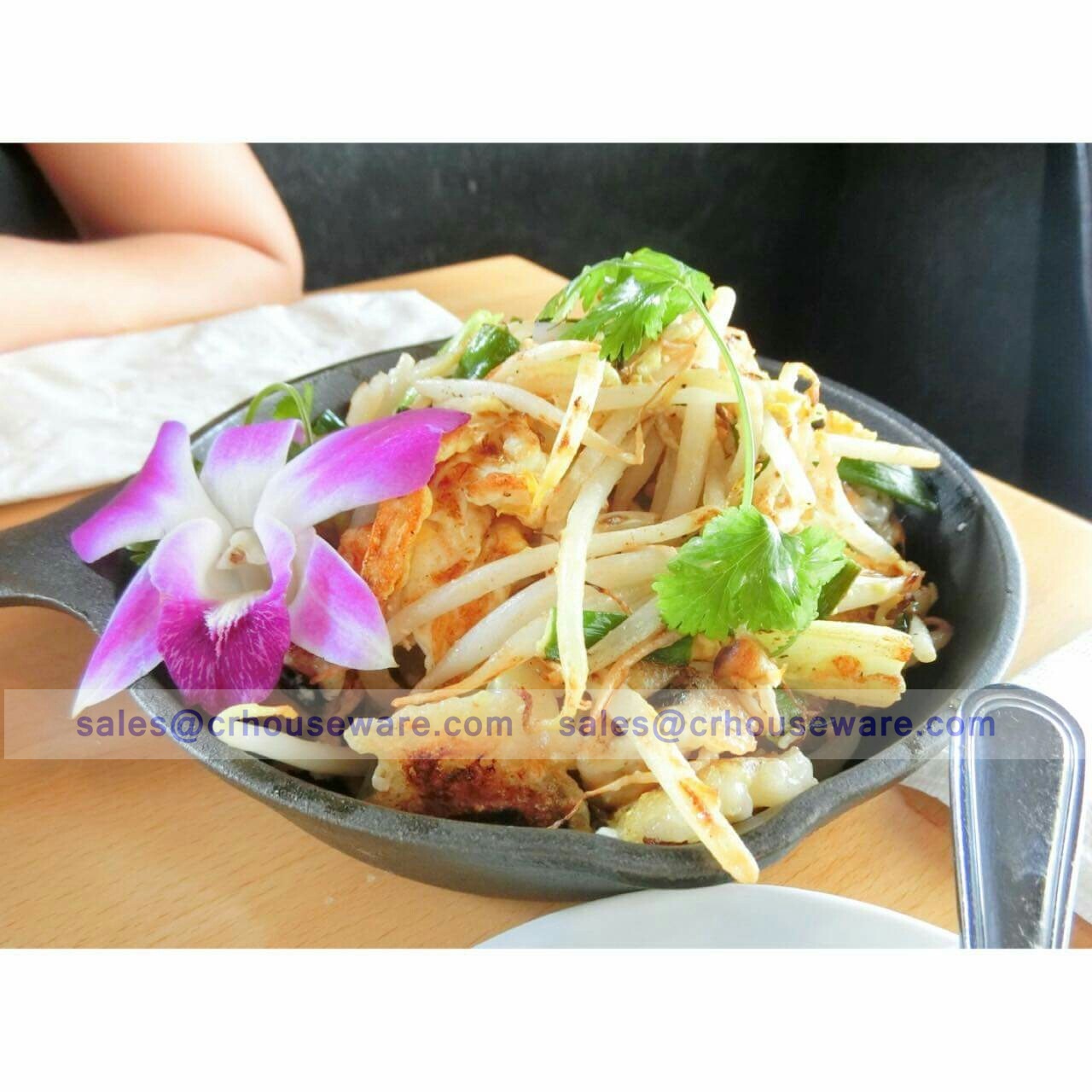 กระทะเสิร์ฟอาหารเมลามีน สีดำ 9.8 นิ้ว 017-PX-F176398