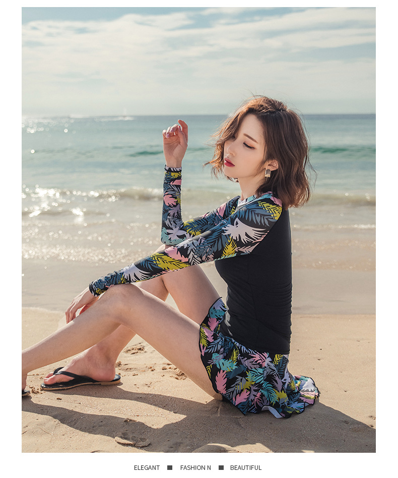 ชุดว่ายน้ำคนอ้วนทูพีชแขนยาวกัน uv 3xl อก 36-40 เอว 30-36สะโพก36-40 กางเกงกระโปรงยาว 13 รอบวงแขน 17 นิ้วค่ะ ผ้าเนื้อดี สวยเว่อร์ค่ะ