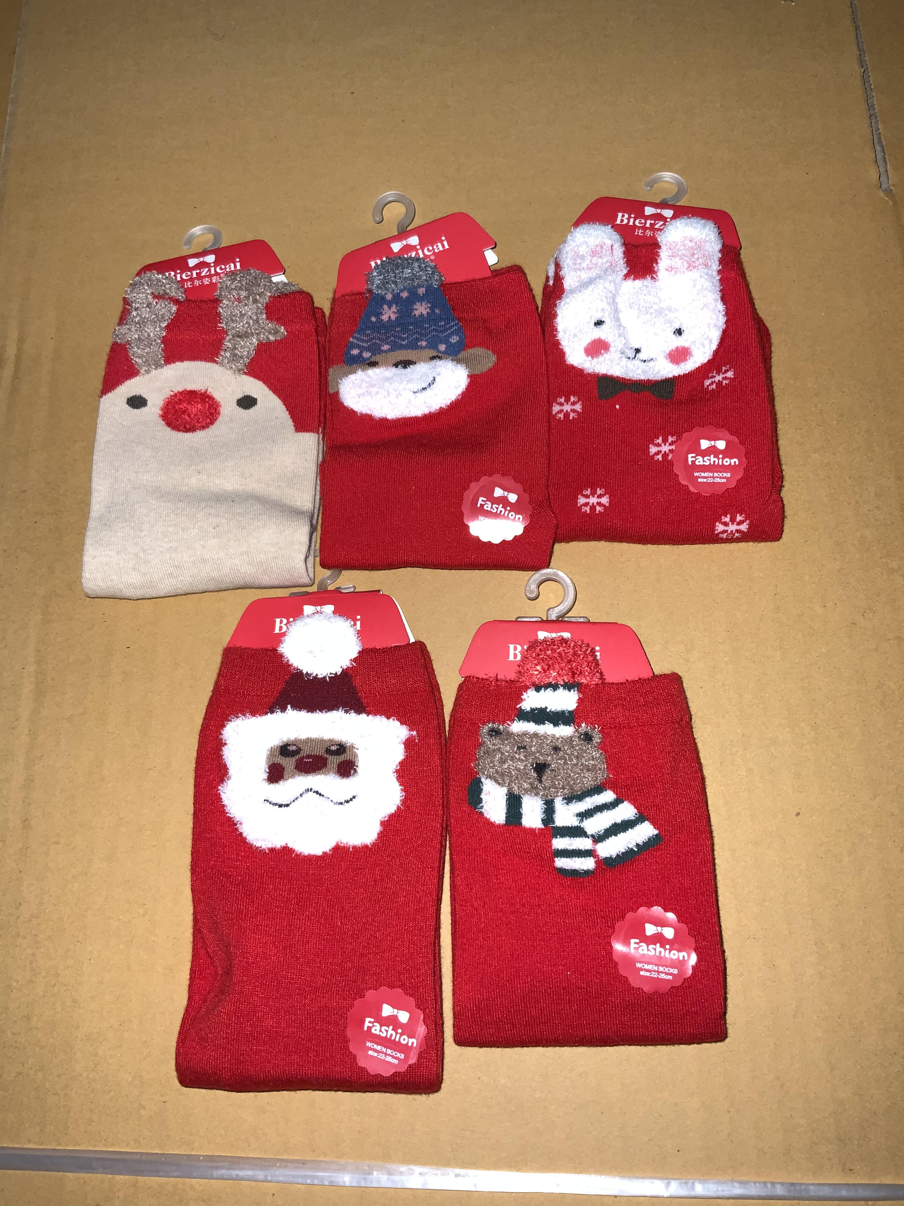 Fถุงเท้าเด็ก ลายคริสมาสต์