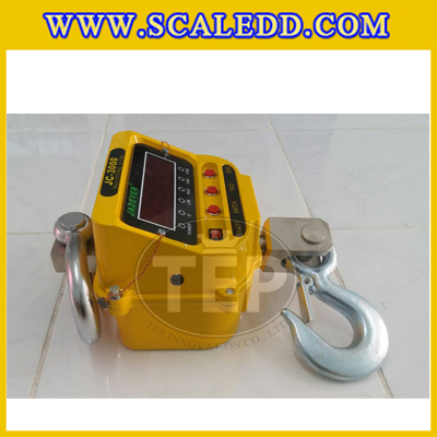 เครื่องชั่งแขวน3000kg เครื่องชั่งแขวนดิจิตอล3000kg เครื่องชั่งดิจิตอลแบบแขวน ตาชั่งแขวน3ตัน พิกัดน้ำหนัก 3000kg ความละเอียด 1kg ยี่ห้อ JADEVER รุ่น JC (เครื่องชั่งผ่านตรวจรับรองจากสำนักชั่งตวงวัด)