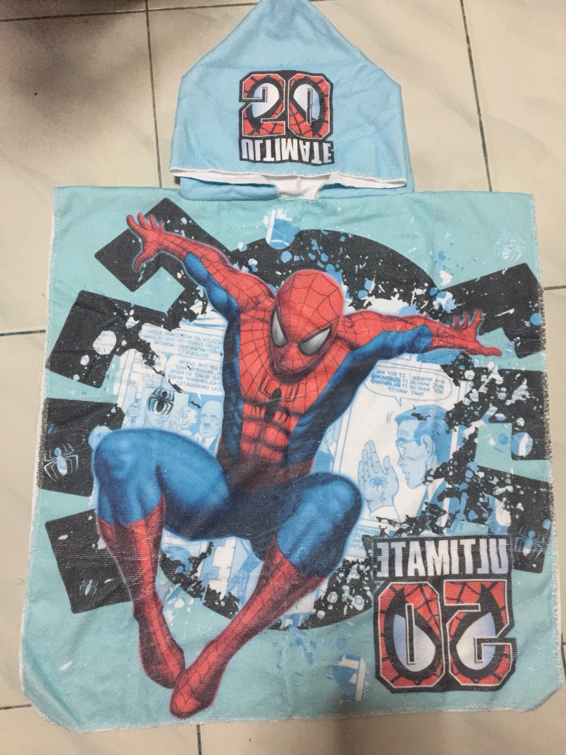 สินค้าพร้อมส่ง ผ้าคลุมว่ายน้ำ แบบผ้าขนหนู สวมหัว ลายเด็กชาย