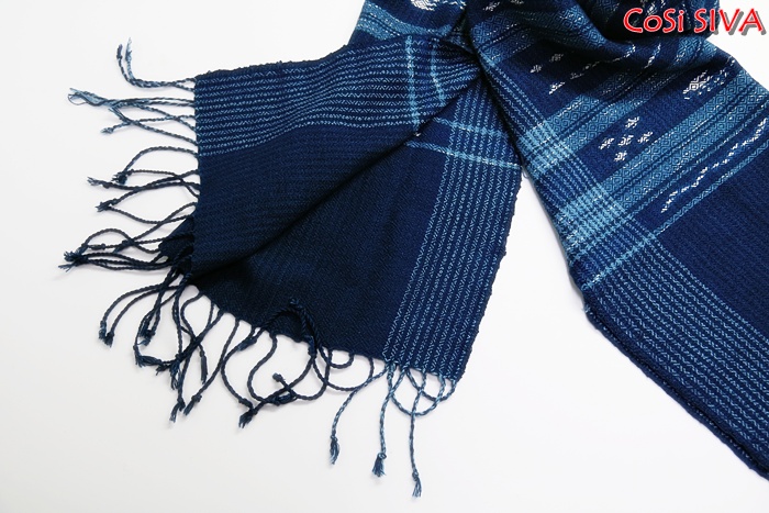 ผ้าพันคอผ้าฝ้ายย้อมคราม(Scarf - cotton dyeindigo