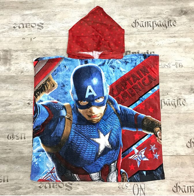 สินค้าพร้อมส่ง ผ้าคลุมว่ายน้ำ แบบผ้าขนหนู สวมหัว ลายเด็กชาย